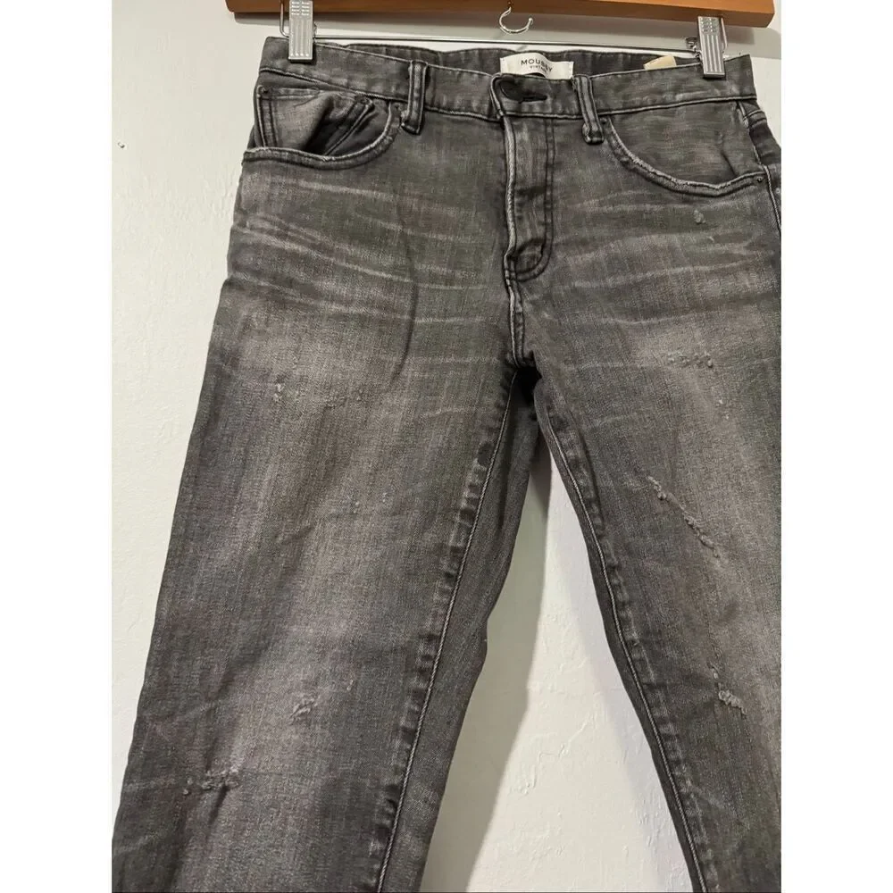 Moussy Vintage light black gray distressed denim skinny 27